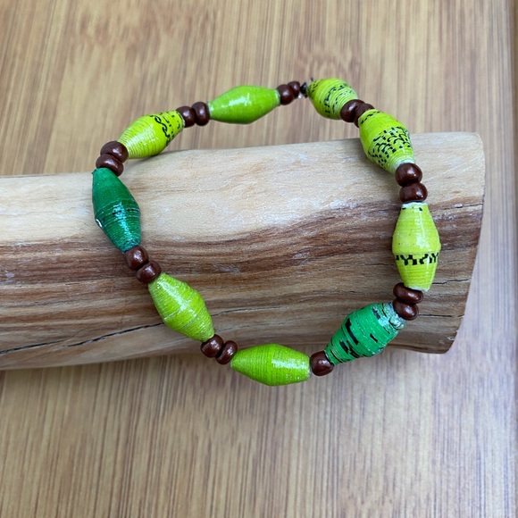 Handcrafted Stretch Recycled Paper Bead Jewelry - Picture 4 of 7